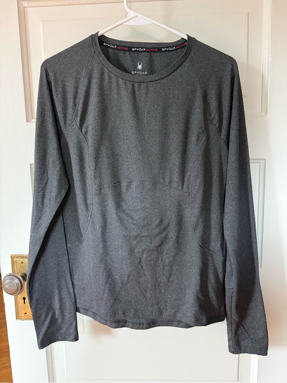 Spyder Women’s Long-Sleeve Active Top — Charcoal size Medium
